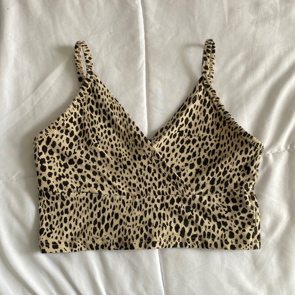 Cheetah Print Brandy Melville Cropped Tank Top
